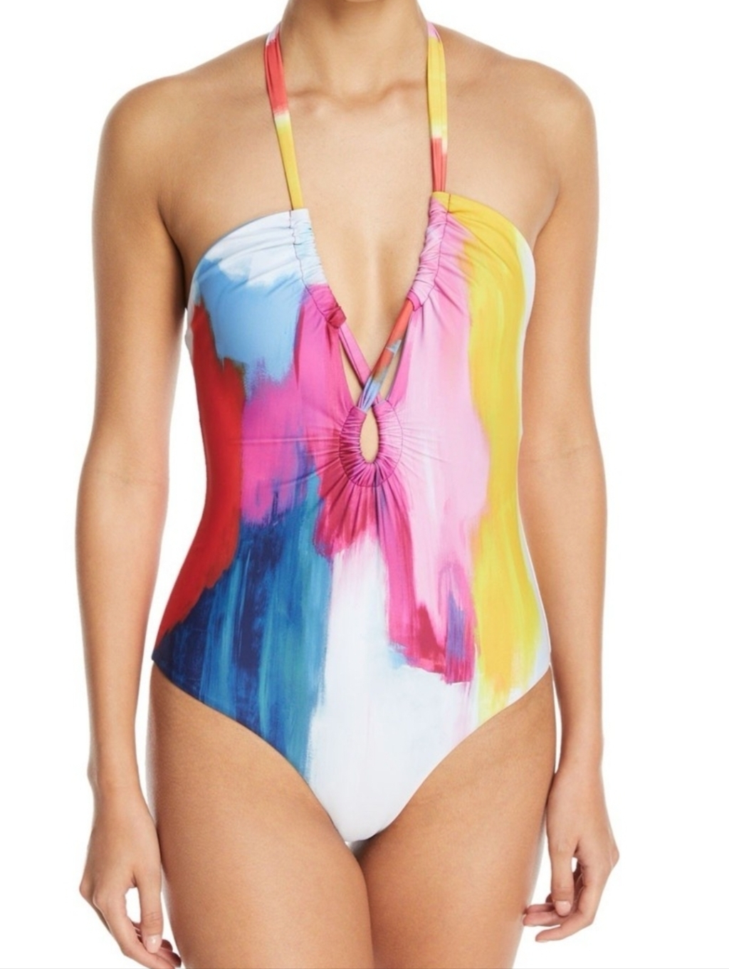 Mara Hoffman Aya Brushstroke One Piece Swimsuit